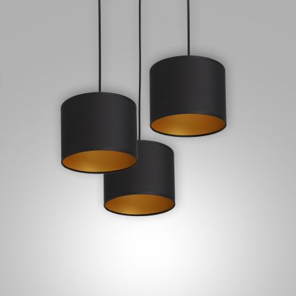 Lampadario su corda ARDEN 3xE27/60W/230V nero/oro