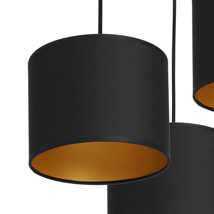 Lampadario su corda ARDEN 3xE27/60W/230V nero/oro