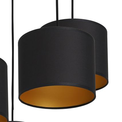 Lampadario su corda ARDEN 5xE27/60W/230V nero/oro