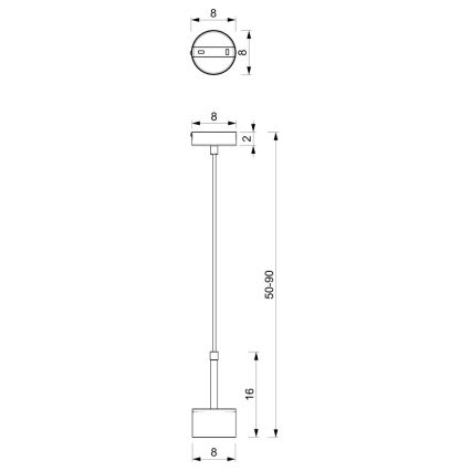 Lampadario su corda ARENA 1xGX53/11W/230V blu/dorato