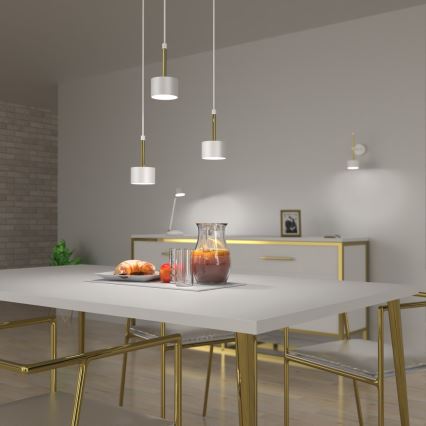 Lampadario su corda ARENA 3xGX53/11W/230V bianco/oro