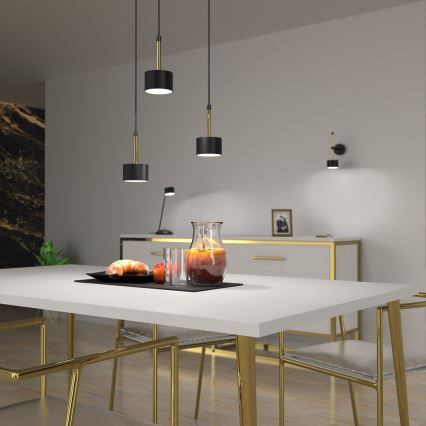 Lampadario su corda ARENA 3xGX53/11W/230V nero/oro