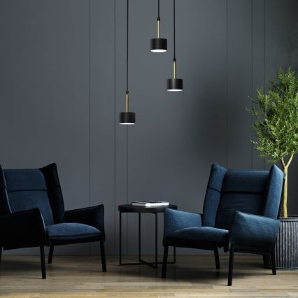 Lampadario su corda ARENA 3xGX53/11W/230V nero/oro