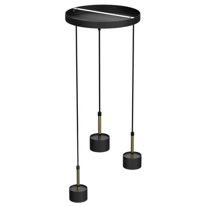 Lampadario su corda ARENA 3xGX53/11W/230V nero/oro