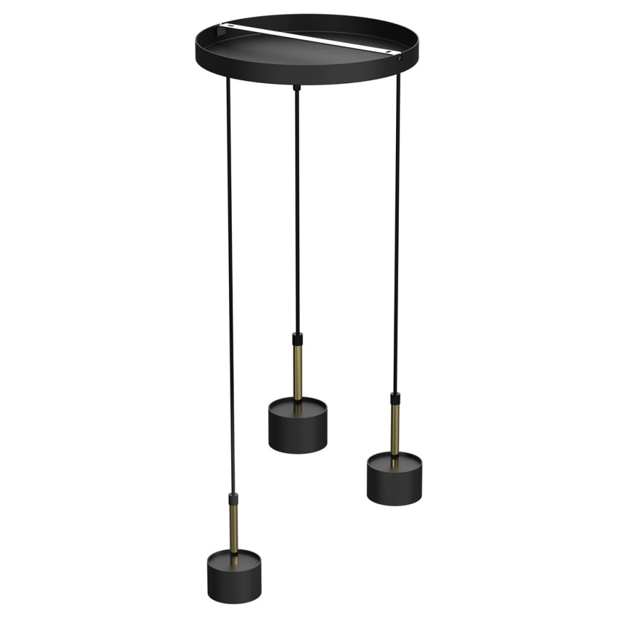 Lampadario su corda ARENA 3xGX53/11W/230V nero/oro