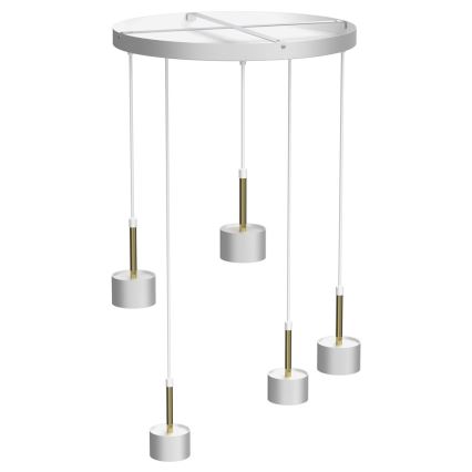 Lampadario su corda ARENA 5xGX53/11W/230V bianco/oro