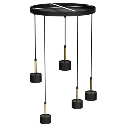 Lampadario su corda ARENA 5xGX53/11W/230V nero/oro