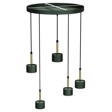 Lampadario su corda ARENA 5xGX53/11W/230V verde/oro