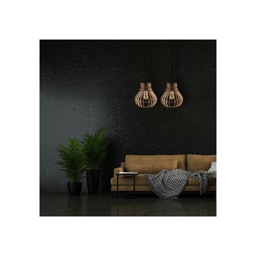 Lampadario su corda BARREL 1xE27/24W/230V diametro 20 cm