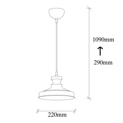 Lampadario su corda BERCESTE 1xE27/40W/230V nero