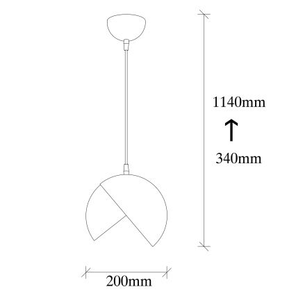 Lampadario su corda BERCESTE 1xE27/40W/230V nero/oro