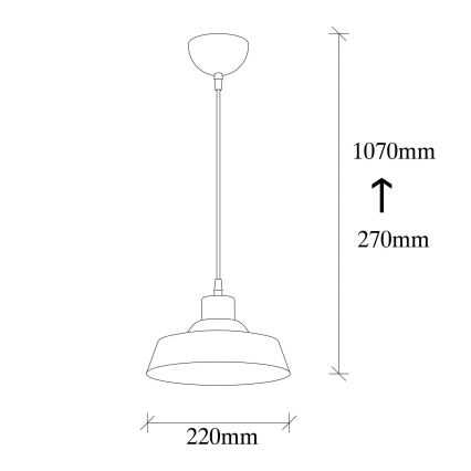 Lampadario su corda BERCESTE 1xE27/40W/230V oro