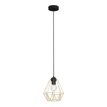 Lampadario su corda BERGEN 1xE27/60W/230V nero/dorato