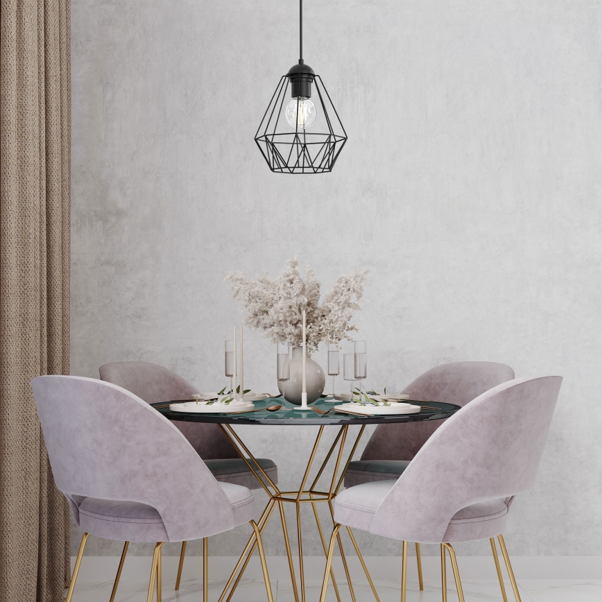 Lampadario su corda BERGEN 1xE27/60W/230V nero