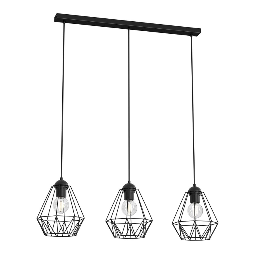 Lampadario su corda BERGEN 3xE27/60W/230V nero