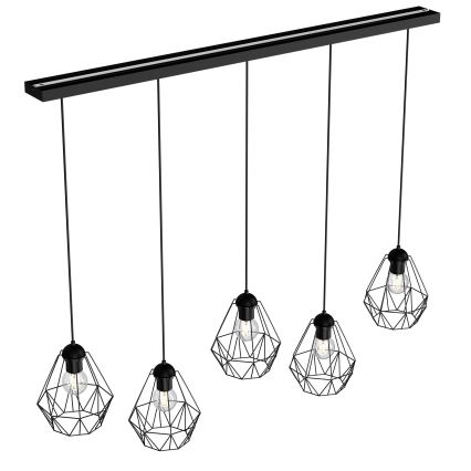 Lampadario su corda BERGEN 5xE27/60W/230V nero