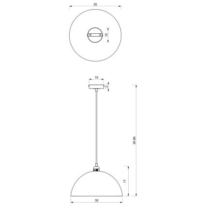 Lampadario su corda BETA 1xE27/60W/230V d. 35 cm bianco