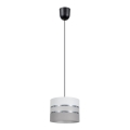 Lampadario su corda CORAL 1xE27/60W/230V d. 20 cm  bianco/grigio