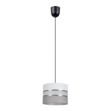 Lampadario su corda CORAL 1xE27/60W/230V d. 20 cm  bianco/grigio