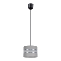 Lampadario su corda CORAL 1xE27/60W/230V d. 20 cm grigio