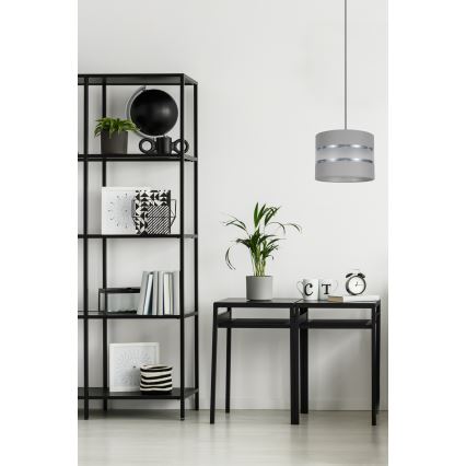 Lampadario su corda CORAL 1xE27/60W/230V d. 20 cm grigio