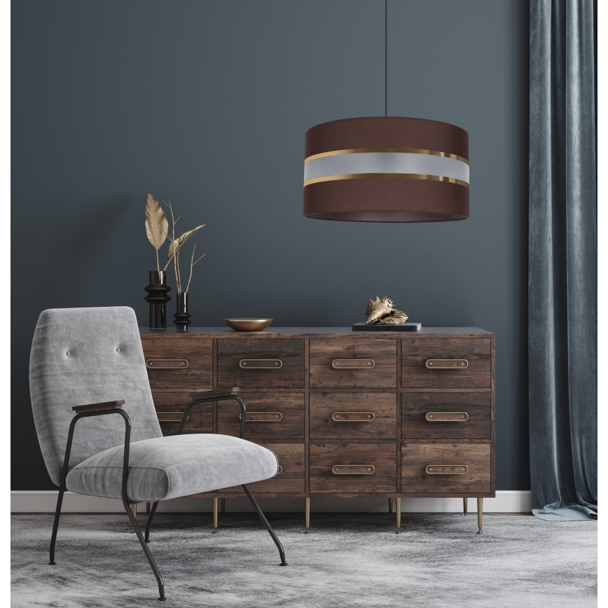 Lampadario su corda  CORAL 1xE27/60W/230V d. 40 cm marrone