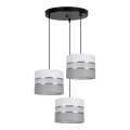 Lampadario su corda CORAL 3xE27/60W/230V bianco/grigio