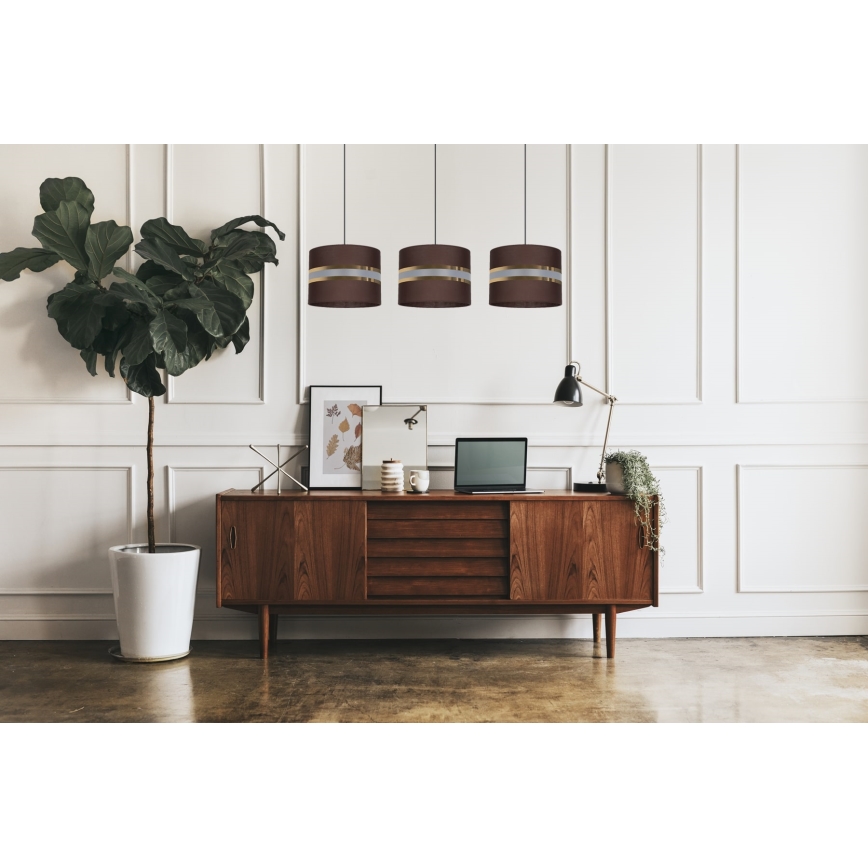 Lampadario su corda  CORAL 3xE27/60W/230V marrone