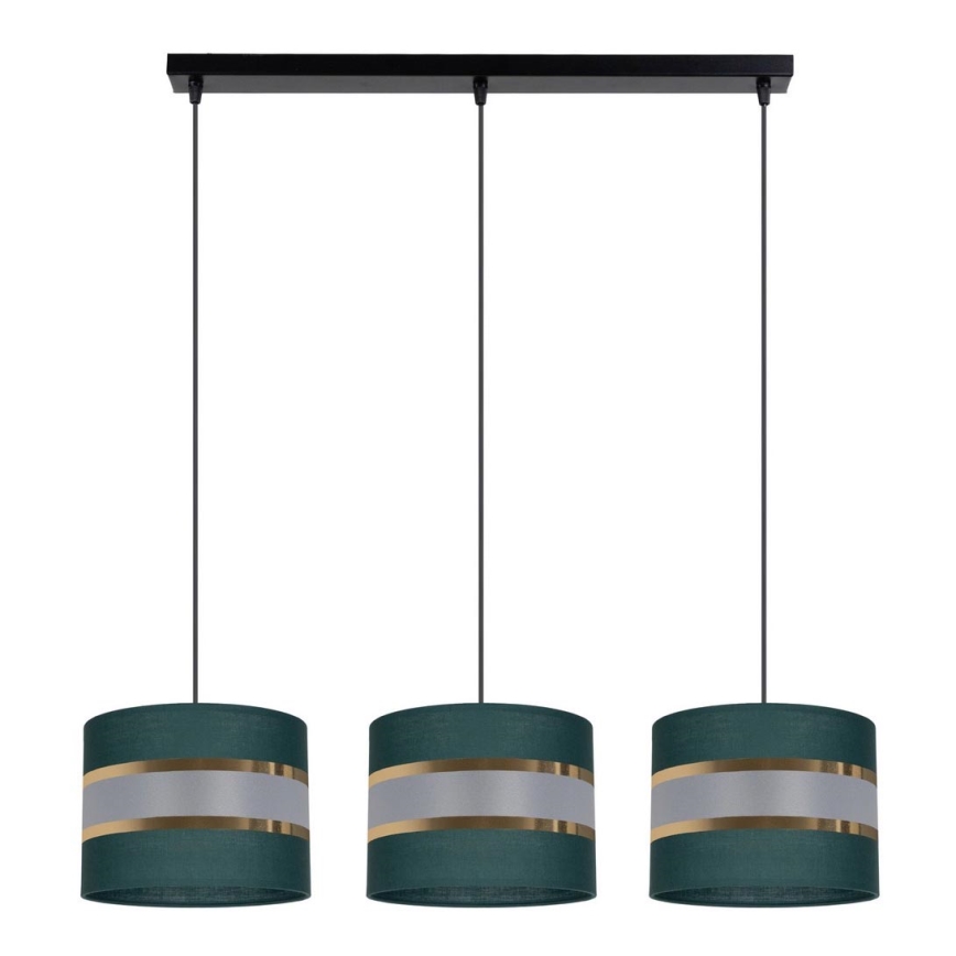 Lampadario su corda  CORAL 3xE27/60W/230V verde