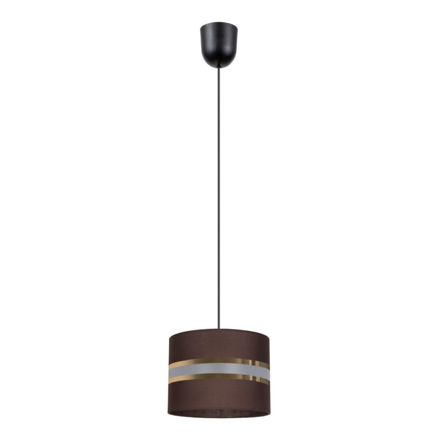 Lampadario su corda CORALLO 1xE27/60W/230V d. 20 cm marrone