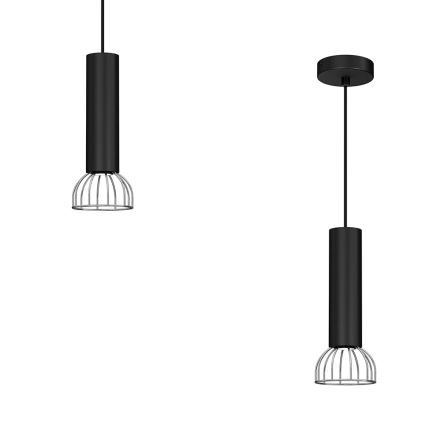 Lampadario su corda  DANTE 1xGU10/25W/230V nero/cromato lucido