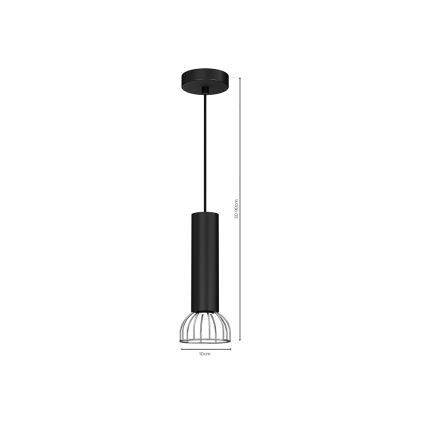 Lampadario su corda  DANTE 1xGU10/25W/230V nero/cromato lucido