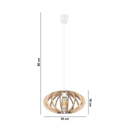 Lampadario su corda EARTH 1xE27/60W/230V bianco/beige