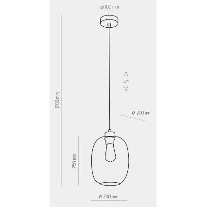 Lampadario su corda  ELIO 1xE27/15W/230V blu