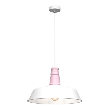 Lampadario su corda ENZO 1xE27/60W/230V bianco/rosa