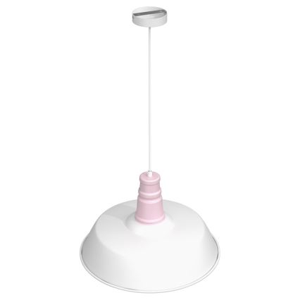 Lampadario su corda ENZO 1xE27/60W/230V bianco/rosa