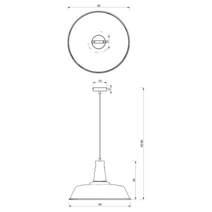 Lampadario su corda ENZO 1xE27/60W/230V bianco/rosa