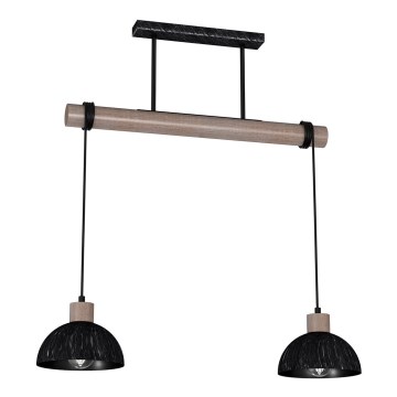 Lampadario su corda ERIK 2xE27/60W/230V Marrone nero