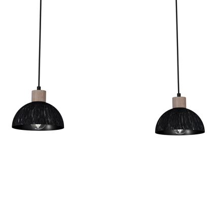 Lampadario su corda ERIK 2xE27/60W/230V Marrone nero