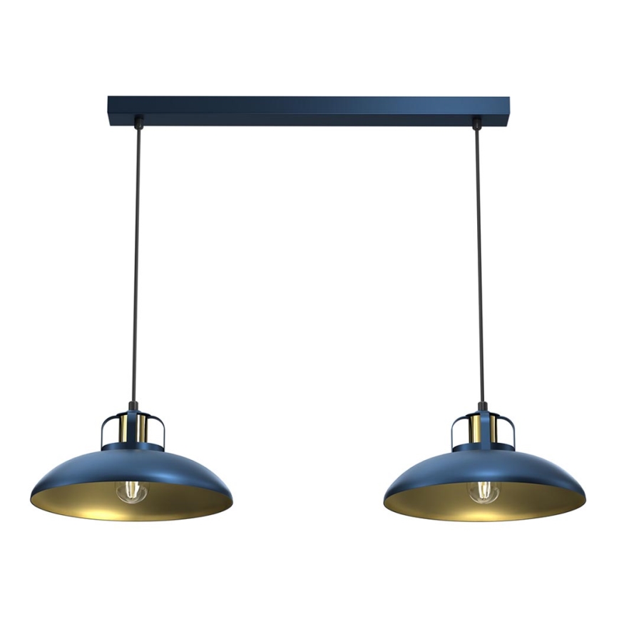 Lampadario su corda FELIX 2xE27/60W/230V blu