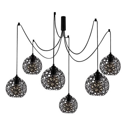 Lampadario su corda FELLINI 6xE27/100W/230V