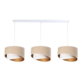 Lampadario su corda GALAXY 3xE27/60W/230V beige/bianco/oro