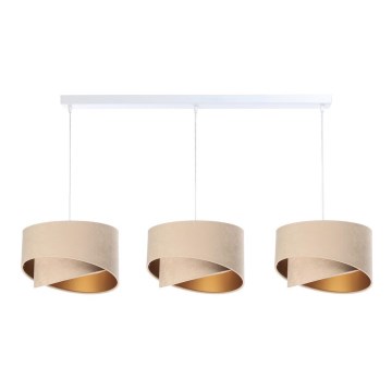 Lampadario su corda GALAXY 3xE27/60W/230V beige/oro