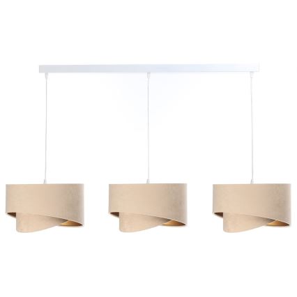 Lampadario su corda GALAXY 3xE27/60W/230V beige/oro