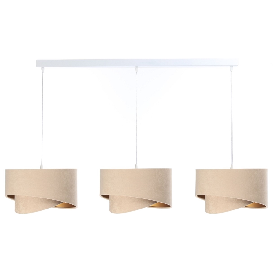 Lampadario su corda GALAXY 3xE27/60W/230V beige/oro