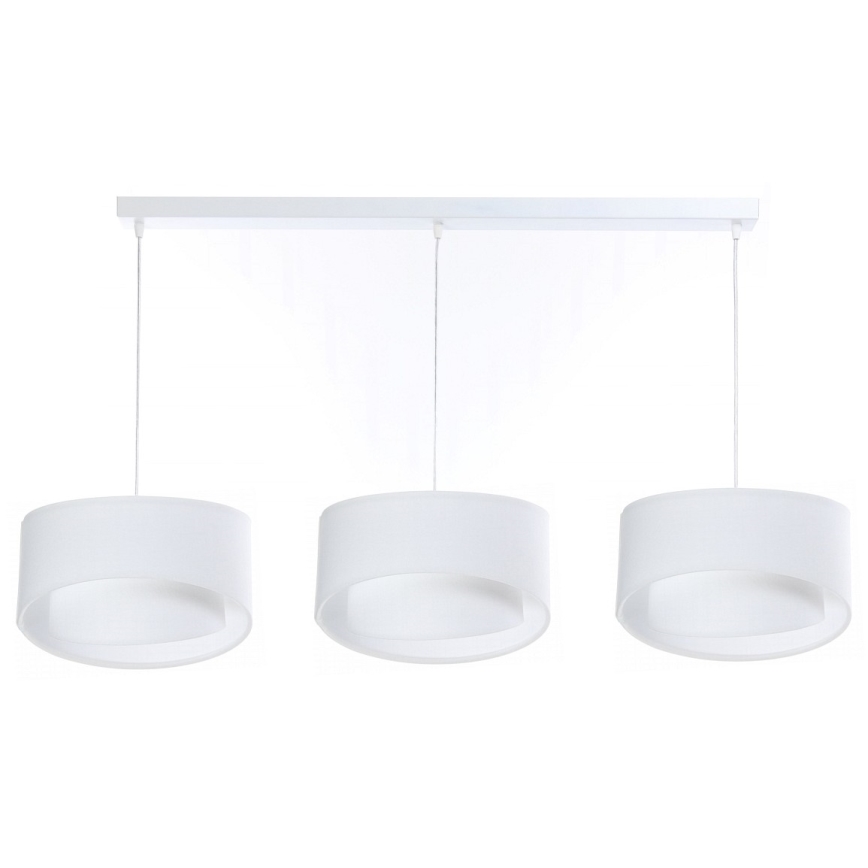 Lampadario su corda GALAXY 3xE27/60W/230V bianco