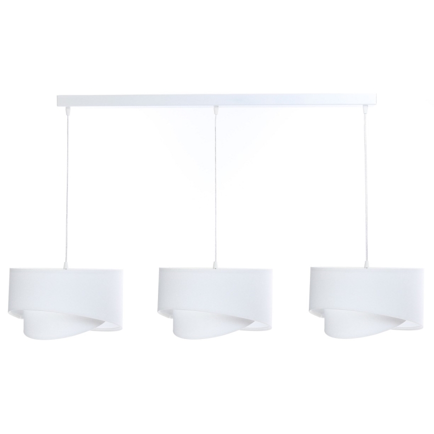 Lampadario su corda GALAXY 3xE27/60W/230V bianco
