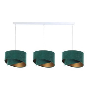 Lampadario su corda  GALAXY 3xE27/60W/230V verde/oro