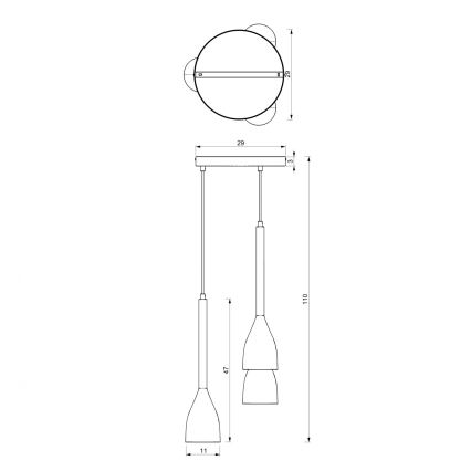 Lampadario su corda ISTAPPAR 3xE27/60W/230V nero