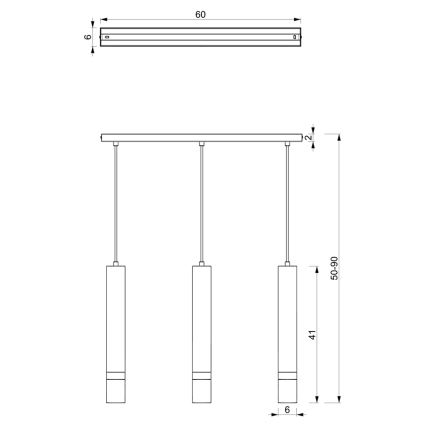 Lampadario su corda JOKER 3xGU10/25W/230V verde